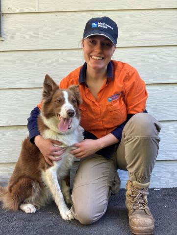 Lydia Hall with dog Ranger